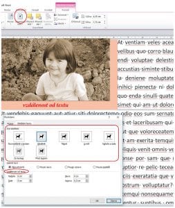 WORD šablony, obtékání textu, TiskovyExpress.cz