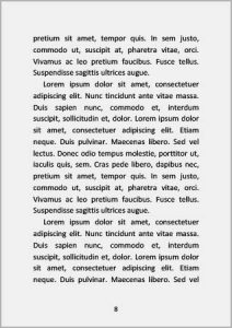 Obsah knihy, skladba stran v knize, text